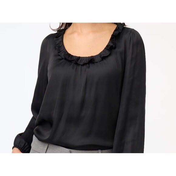 J.Crew Ruffle Neck top  Raspberry color‎ size S - Picture 3 of 13